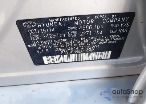2015 Hyundai Sonata Hybrid Limited z USA, uszkodzony, nr VIN KMHEC4A44FA132201
